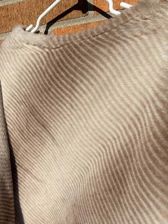 Cozy Taupe Ribbed Poncho Sweater - Women's - Picture 2 of 3